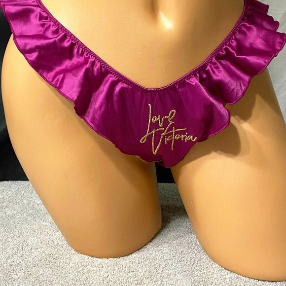 Winter Wonder Ruffle Satin Thong Panty Victoria's Secret - Picture 2 of 5